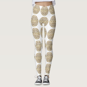 Guld mousserande blomma i Life Leggings
