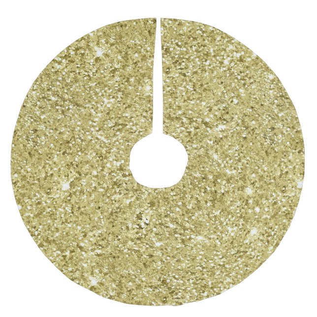Guld mousserande Glitter Julgransmatta Borstad Polyester (Framsidan)