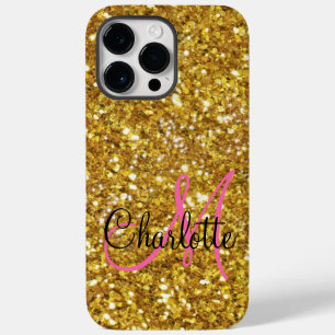 Guld mousserande glitter monogrammet