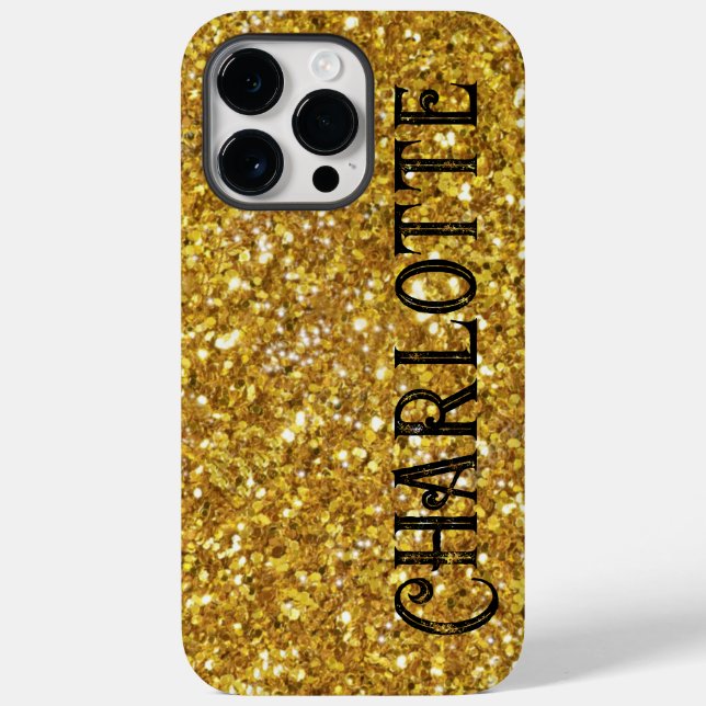 Guld mousserande glitter mönster Fodral-Mate iPhon (Baksida)