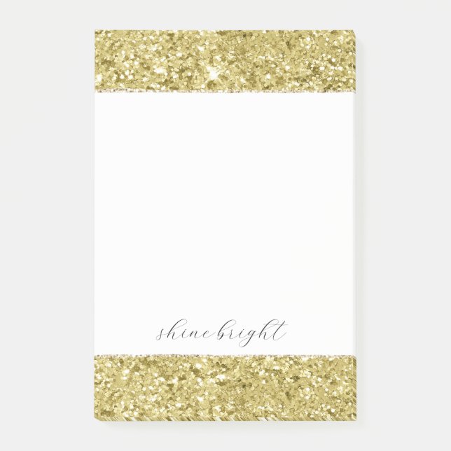 Guld mousserande Glitter Post-it Block (Framsida)