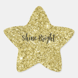 Guld mousserande Glitter Stjärnformat Klistermärke