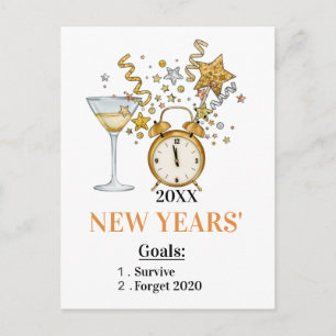 Guld mousserande Gott nytt år Önskemål Vykort