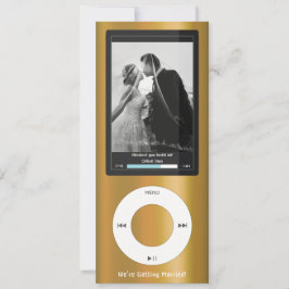 Guld MP3 Musikspelare Bröllop Inbjudningar