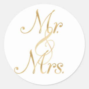 Guld & Mrs Stickers, fotnotsformat Runt Klistermärke