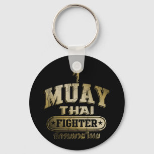 Guld- Muay thailändsk kämpe Nyckelring