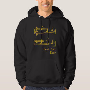 GULD MUSIC ÄLSKARE NOTES BEST PAPPA EVER TREBLE BA HOODIE