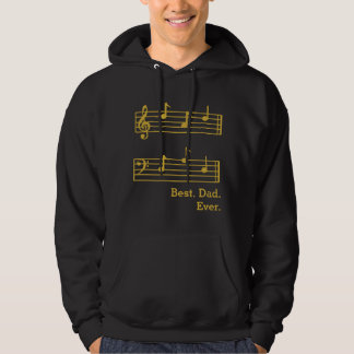 GULD MUSIC ÄLSKARE NOTES BEST PAPPA EVER TREBLE BA HOODIE