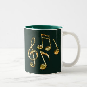 Guld Music Notation Music-Älskare Collection Två-Tonad Mugg