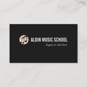 Guld Music Note Logotyp Black Visitkort