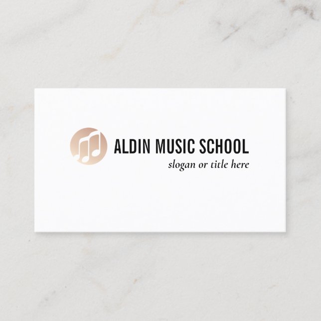 Guld Music Note Logotyp White Visitkort (Framsida)