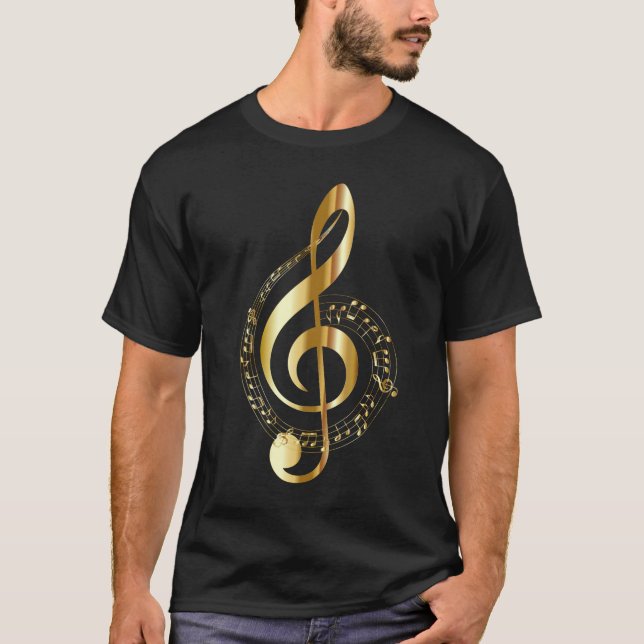 Guld Music Note T-shirt (Framsida)