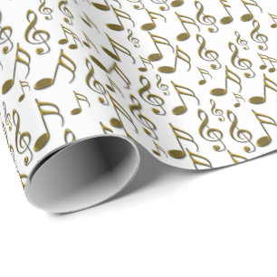 Guld Music Note Treble Clef Musical Presentpapper