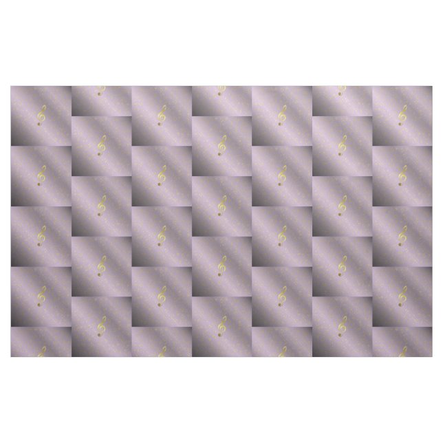 guld musik noter Fabric, färglös textilvara Tyg (Fat Quarter)