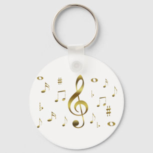 Guld- musik noter Keychain Nyckelring