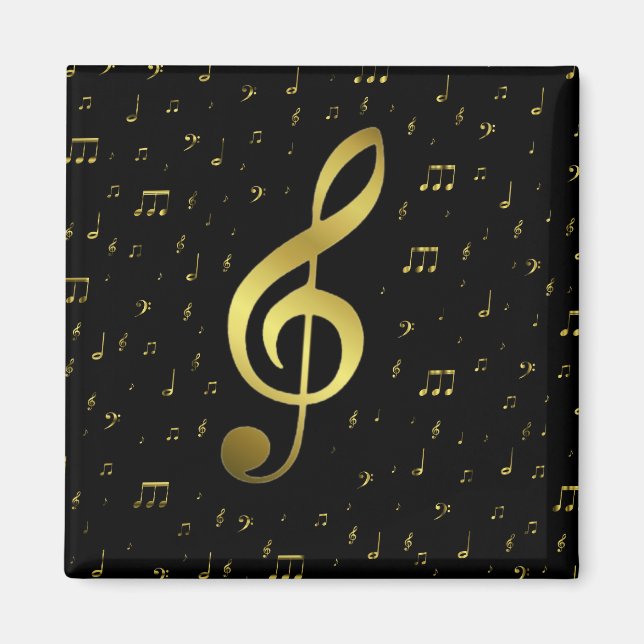 guld musik noter magnet (Framsidan)