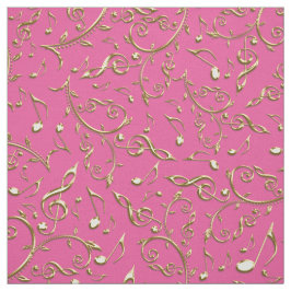 Guld- musik noter på ditt beställnings- färgtyg tyg