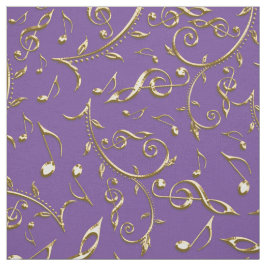 Guld- musik noter på lilor eller några färgtyg tyg
