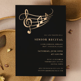 Guld Musik noter Senior Skäl Elegant Inbjudningar