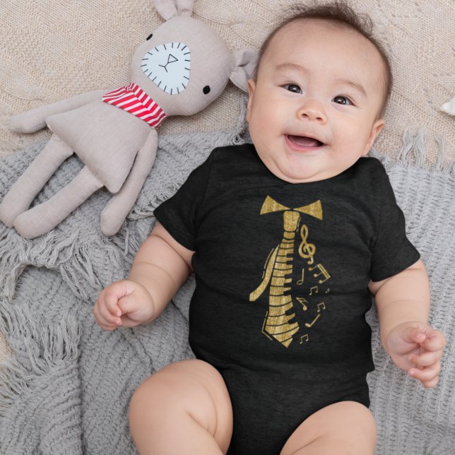 Guld Musik noter Tie Piano Tangentbord Funny T Shirt (Skapare uppladdad)