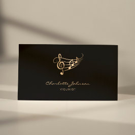 Guld Musik noter Vågigt Stave Violinist Elegant Visitkort