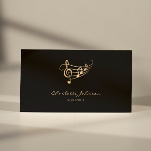 Guld Musik noter Vågigt Stave Violinist Elegant Visitkort