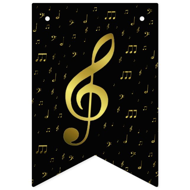 guld musik noter vimplar (Sextonde flaggan)