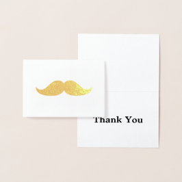 Guld Mustache Tack Folierat Kort