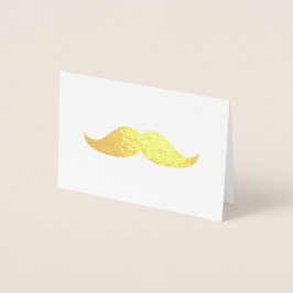 Guld Mustache Tack Folierat Kort