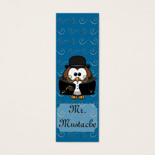Guld Mustache Uggla Litet Visitkort