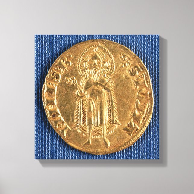 Guld-mynt, med Johannes Baptist, 1600-talet Canvastryck (Framsida)