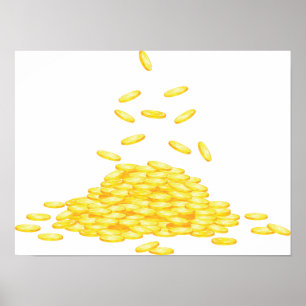 Guld- myntaffisch poster