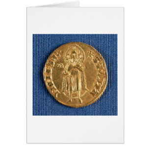 Guld myntar, med St John det baptistiska 16th Hälsningskort