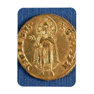 Guld myntar, med St John det baptistiska 16th Magnet