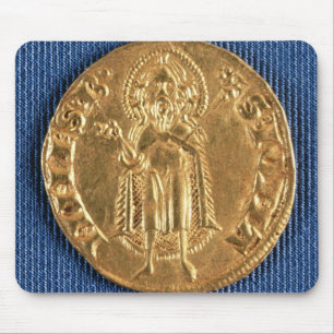 Guld myntar, med St John det baptistiska 16th Musmatta