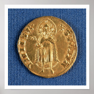 Guld myntar, med St John det baptistiska 16th Poster