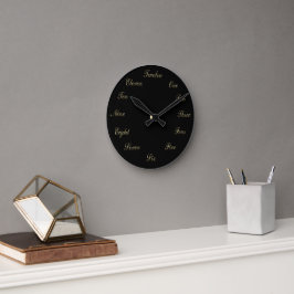 Guld n Black Clock Rund Klocka