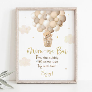 Guld Nalle Baby Shower Mimosa Pub Sign Poster