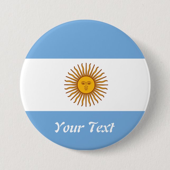 Guld- namn bricka för emblem för solArgentina Knapp (Framsida)