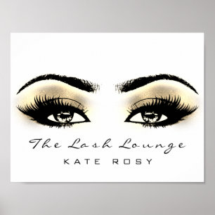 Guld Namn Makeup Artist Beauty Studio Lash Brown Poster
