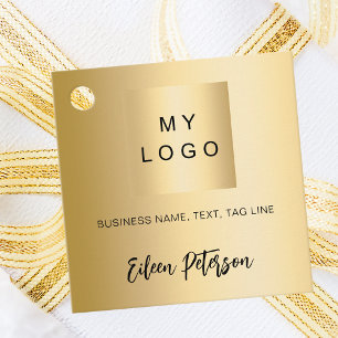 Guld namn namnteckning logotyp för affärsuppföljni gåvor etiketter
