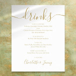 Guld Namnteckning menysignatur för skriptritningar Poster<br><div class="desc">Den här elegant guld-manuset med minimalistiska dryckesmenyer är perfekt för bröllop firande. Designad av Thisisnotme©</div>