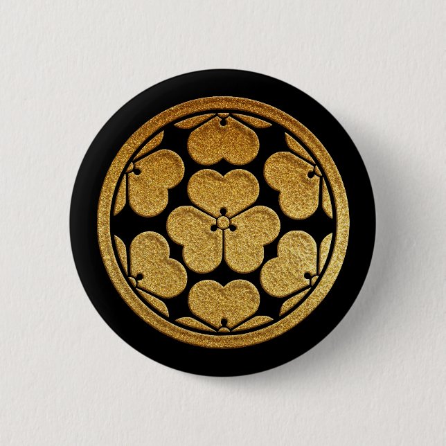 Guld Nanatsu Katabami Kamon Knapp (Framsida)