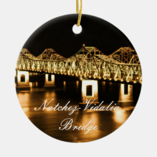 Guld- Natchez-Vidalia överbryggar julprydnaden Julgransprydnad Keramik