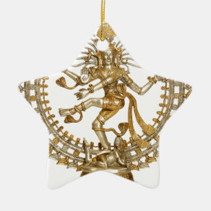 GULD- NATRAJ JULGRANSPRYDNAD KERAMIK