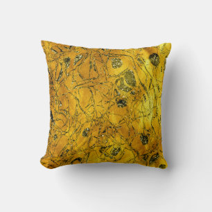 Guld Nature Glitter Sparkly Mustard Gren Abstrakt Kudde