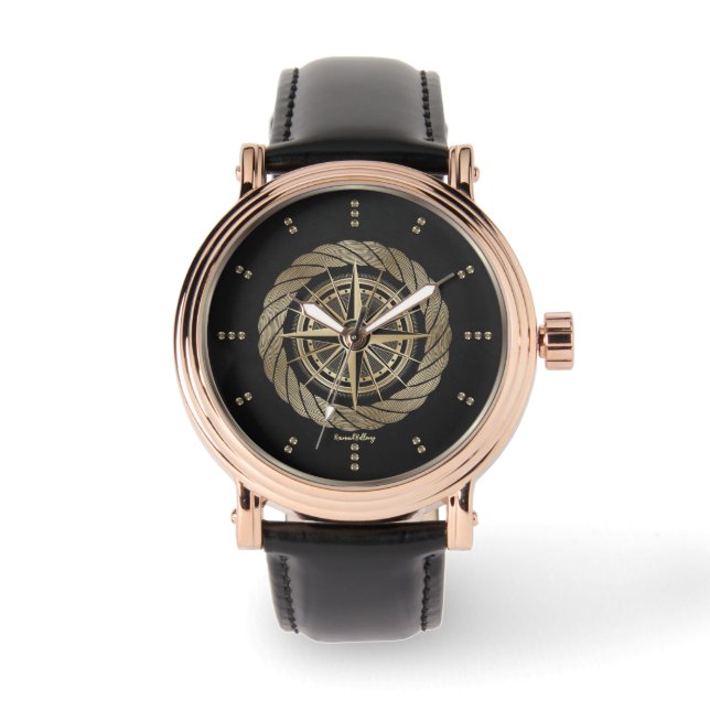 Guld Nautical Armbandsur (Framsida)