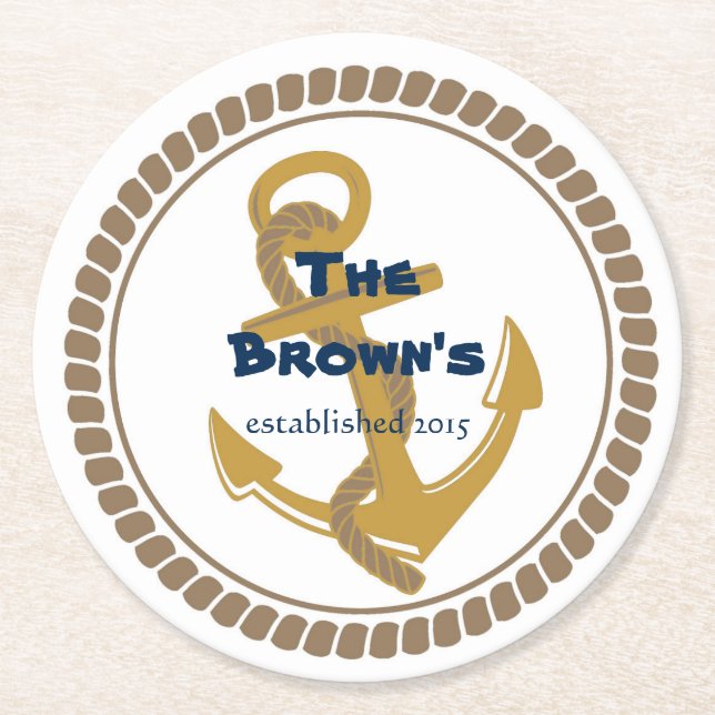 Guld- nautiskt underlägg för personlig (Framsidan)