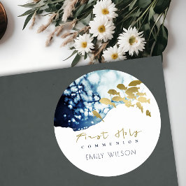 GULD NAVAL UNDERVATTEN SJÖ FISK FÖRSTA HELIGA NATT RUNT KLISTERMÄRKE