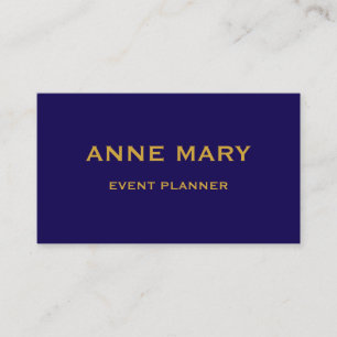 Guld Navy Blå Elegant Glam Bröllopshändelse Planer Visitkort